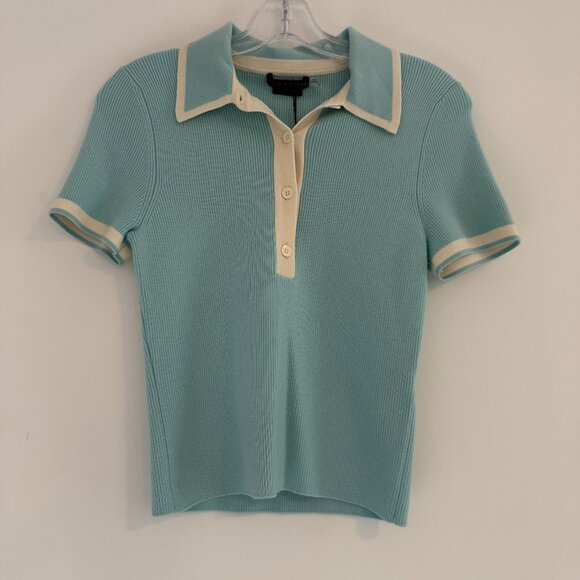 Alice + Olivia Pia Knit Ribbed Polo NWT - Picture 2 of 5